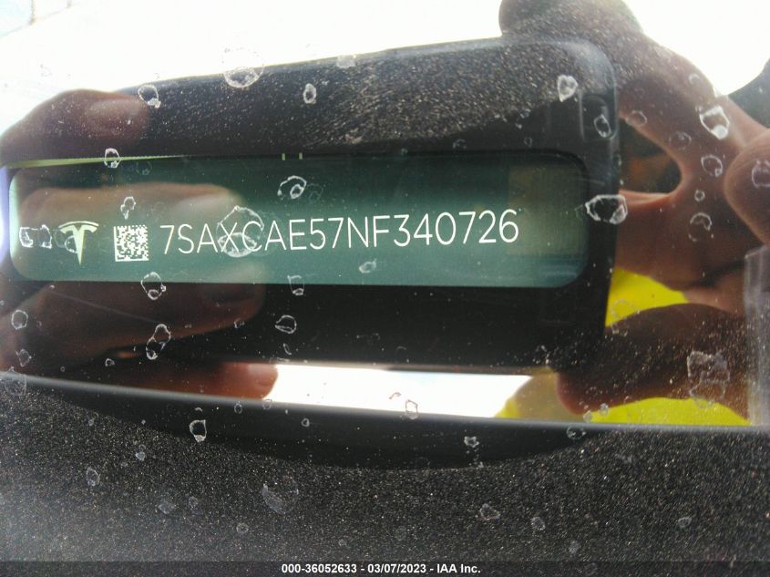 2022 TESLA MODEL X - 7SAXCAE57NF340726