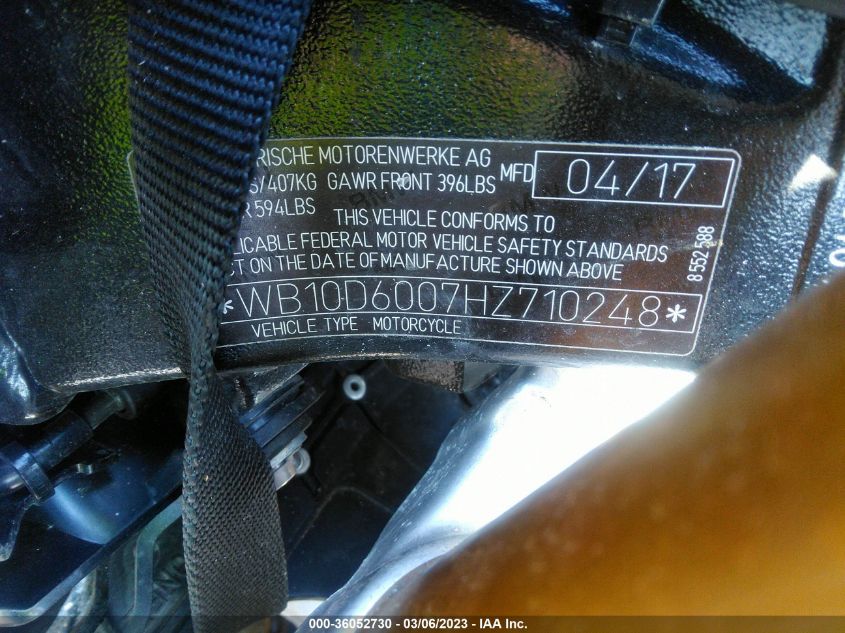 2017 BMW S 1000 RR - WB10D6007HZ710248