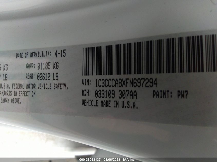2015 CHRYSLER 200 LIMITED - 1C3CCCABXFN697294