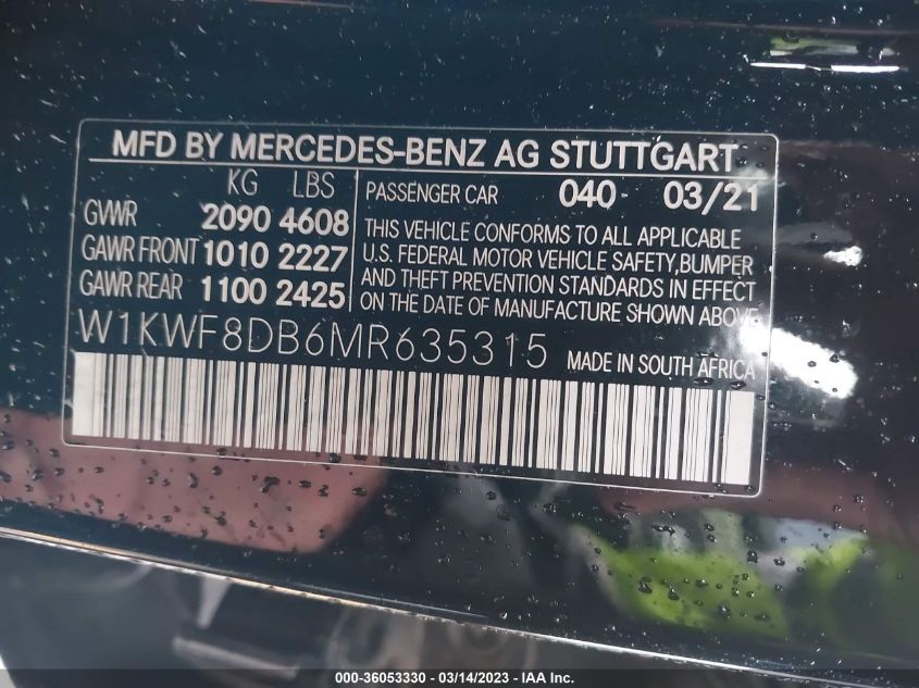 W1KWF8DB6MR635315 Mercedes-Benz C-Class C 300 9