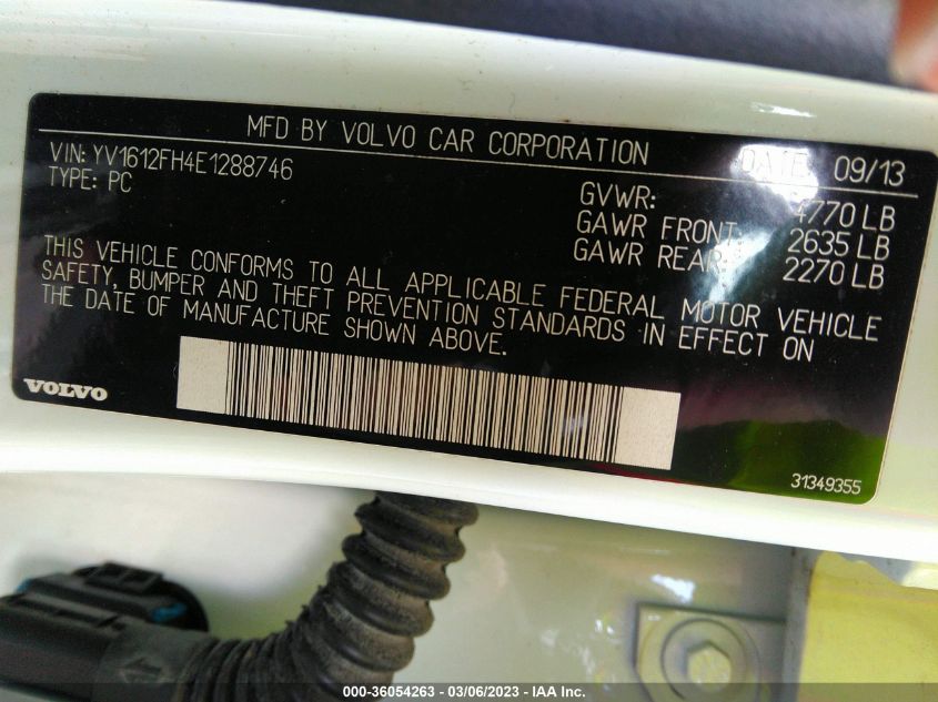 2014 VOLVO S60 T5 - YV1612FH4E1288746