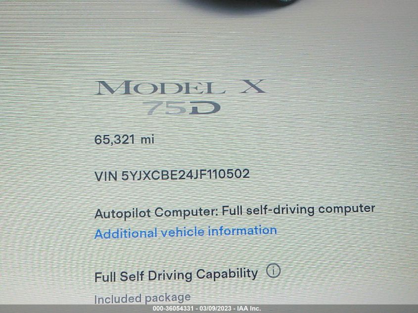 2018 TESLA MODEL X 75D/100D/P100D - 5YJXCBE24JF110502