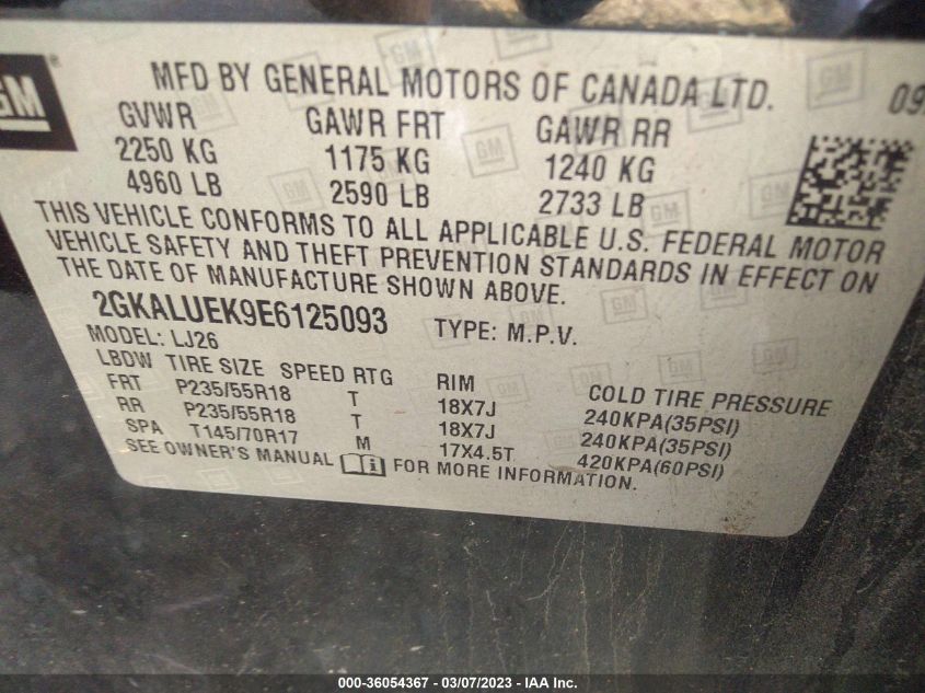 2014 GMC TERRAIN DENALI - 2GKALUEK9E6125093