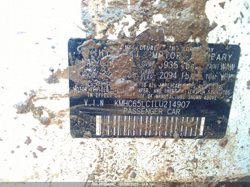 2020 HYUNDAI IONIQ HYBRID BLUE KMHC65LC1LU214907