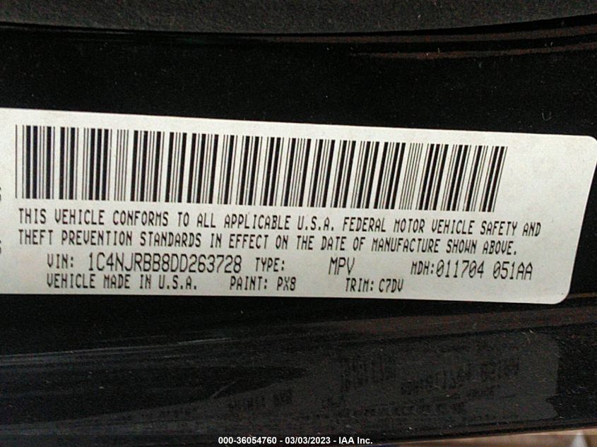 2013 JEEP PATRIOT SPORT - 1C4NJRBB8DD263728