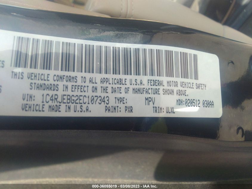 2014 JEEP GRAND CHEROKEE LIMITED - 1C4RJEBG2EC107343