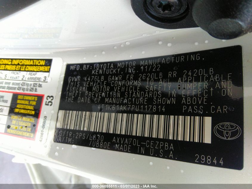 2023 TOYOTA CAMRY XSE - 4T1K61AK7PU117814