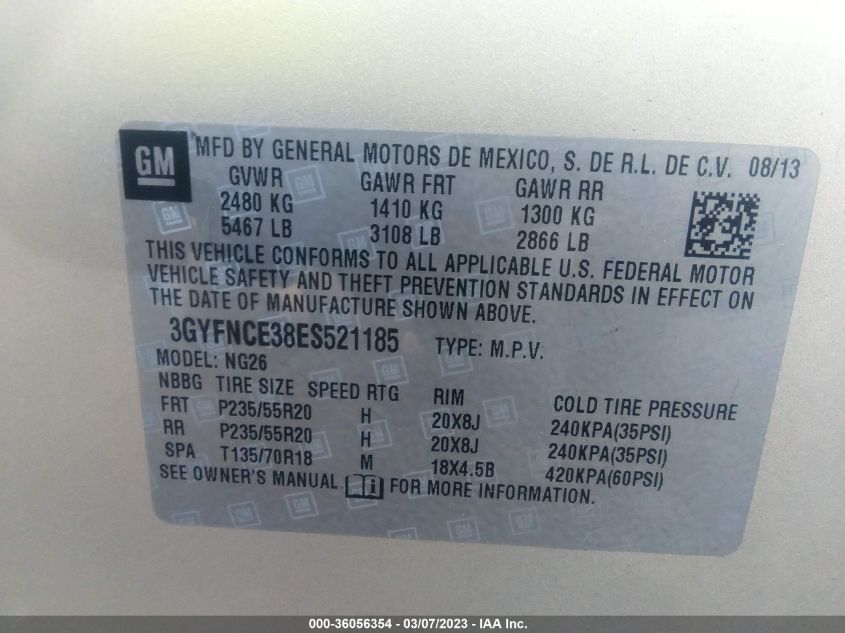 2014 CADILLAC SRX PERFORMANCE COLLECTION - 3GYFNCE38ES521185