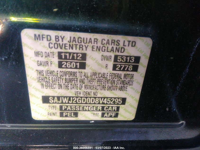 2013 JAGUAR XJ XJL PORTFOLIO - SAJWJ2GD0D8V45295