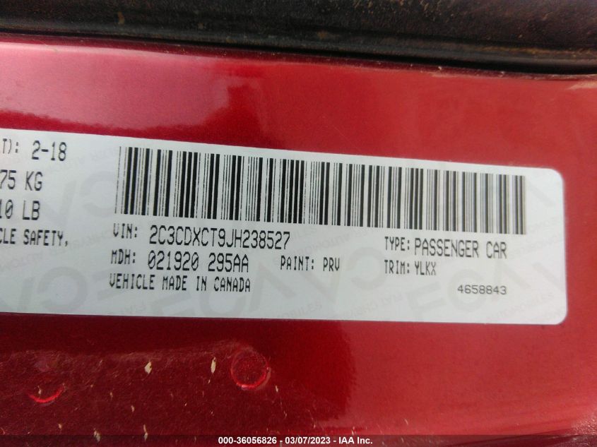 2018 DODGE CHARGER DAYTONA - 2C3CDXCT9JH238527
