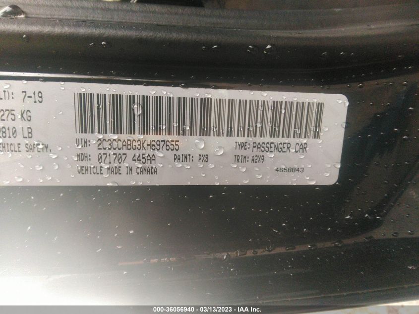 2019 CHRYSLER 300 300S - 2C3CCABG3KH697655
