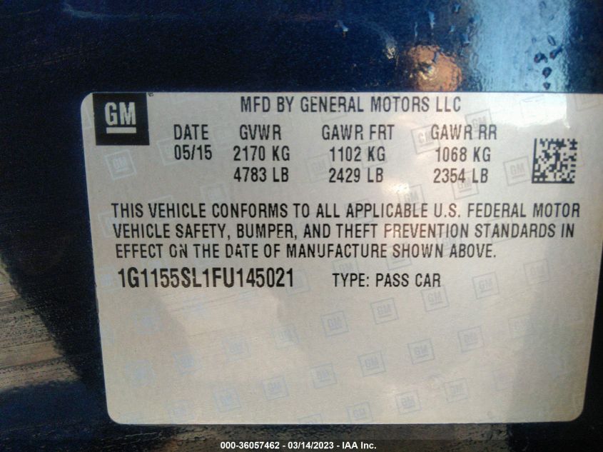 2015 CHEVROLET IMPALA LTZ - 1G1155SL1FU145021