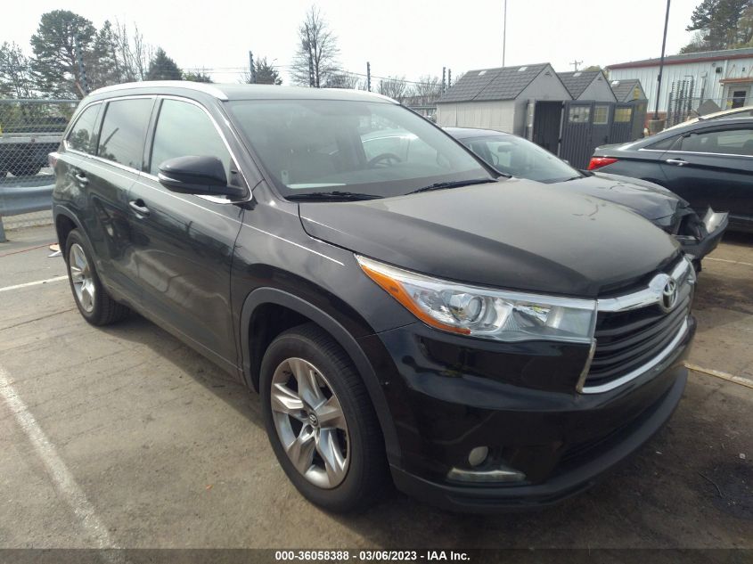 2016 TOYOTA HIGHLANDER LIMITED - 5TDYKRFH4GS169346