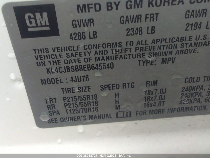 2014 BUICK ENCORE CONVENIENCE - KL4CJBSB8EB645540