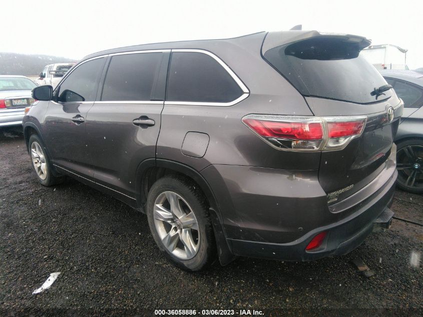 2015 TOYOTA HIGHLANDER LIMITED - 5TDDKRFH2FS153384