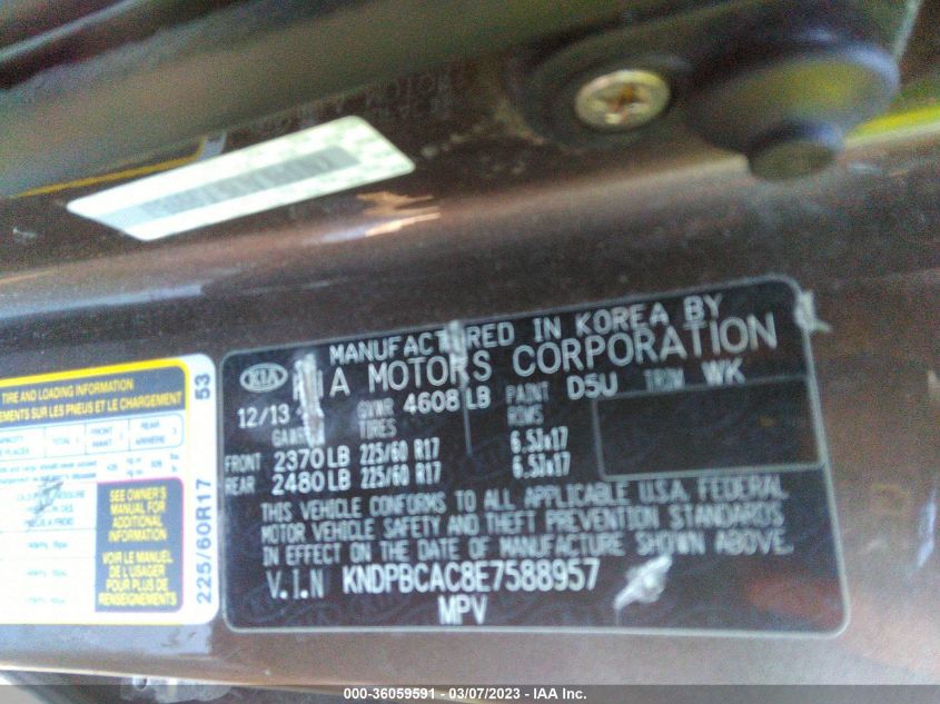 2014 KIA SPORTAGE LX - KNDPBCAC8E7588957