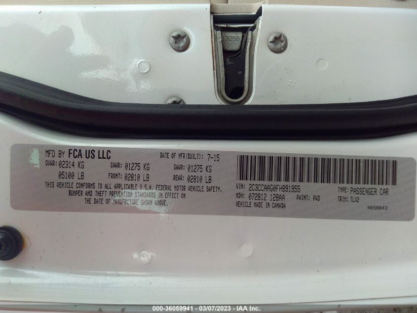 2015 CHRYSLER 300 LIMITED - 2C3CCAAG0FH891955