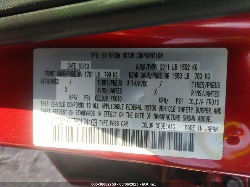 2014 MAZDA MAZDA2 SPORT - JM1DE1KY7E0174103