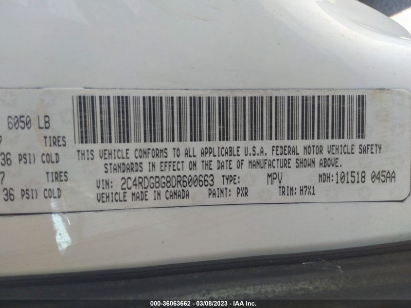 2013 DODGE GRAND CARAVAN SE - 2C4RDGBG8DR600663
