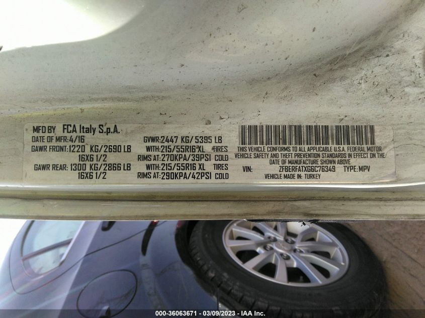 2016 RAM PROMASTER CITY CARGO VAN TRADESMAN - ZFBERFATXG6C76349