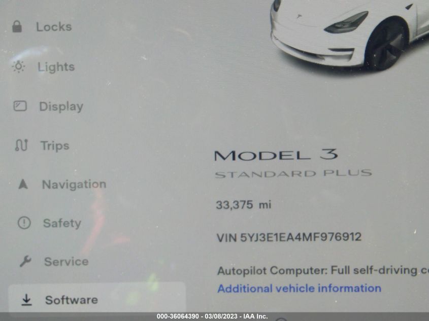 2021 TESLA MODEL 3 STANDARD RANGE PLUS - 5YJ3E1EA4MF976912