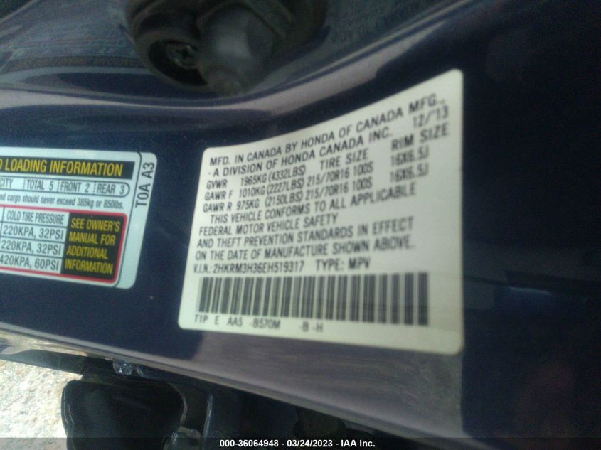 2014 HONDA CR-V LX - 2HKRM3H36EH519317