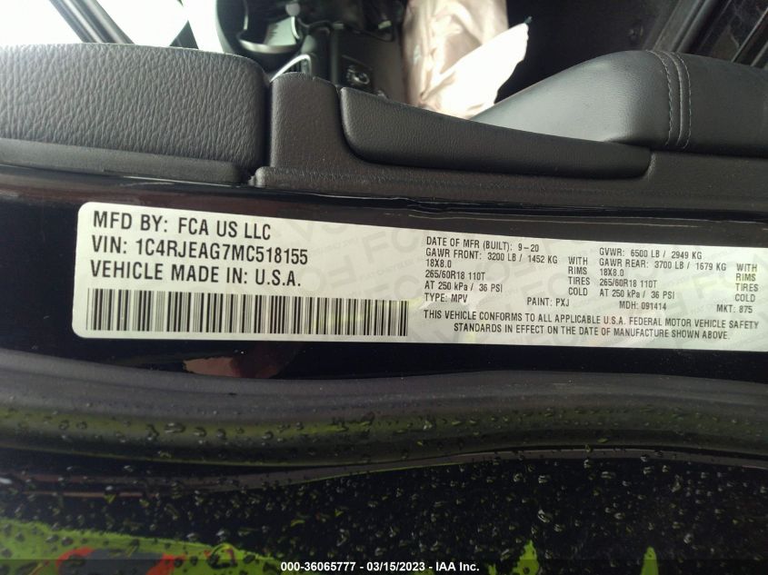 2021 JEEP GRAND CHEROKEE LAREDO X - 1C4RJEAG7MC518155