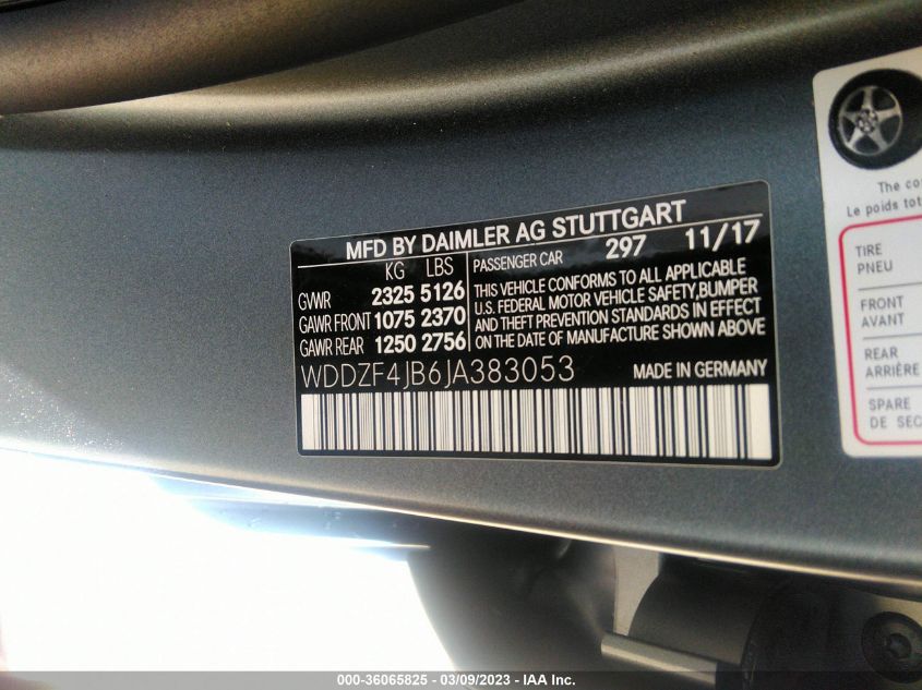 2018 MERCEDES-BENZ E-CLASS E 300 - WDDZF4JB6JA383053