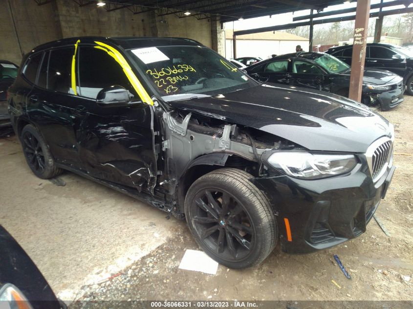 2022 BMW X3 XDRIVE30I - 5UX53DP09N9L06576