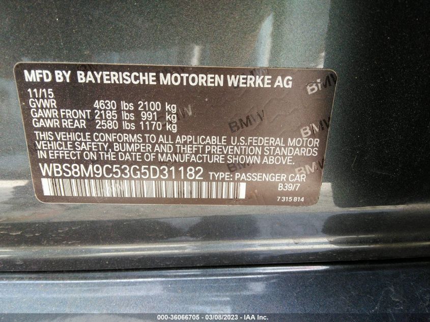 2016 BMW M3 - WBS8M9C53G5D31182
