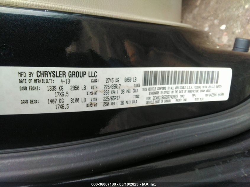 2013 CHRYSLER TOWN & COUNTRY TOURING - 2C4RC1BG2DR742023