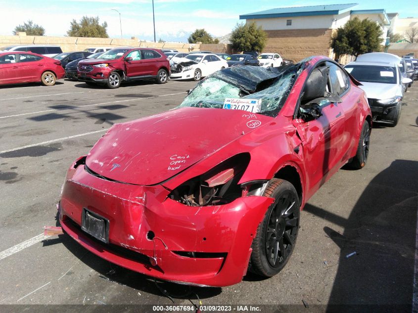 2022 TESLA MODEL Y LONG RANGE - 7SAYGAEE7NF351220