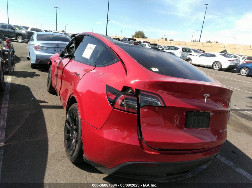 2022 TESLA MODEL Y LONG RANGE - 7SAYGAEE7NF351220