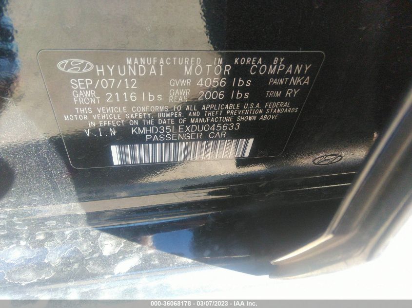 2013 HYUNDAI ELANTRA GT - KMHD35LEXDU045633