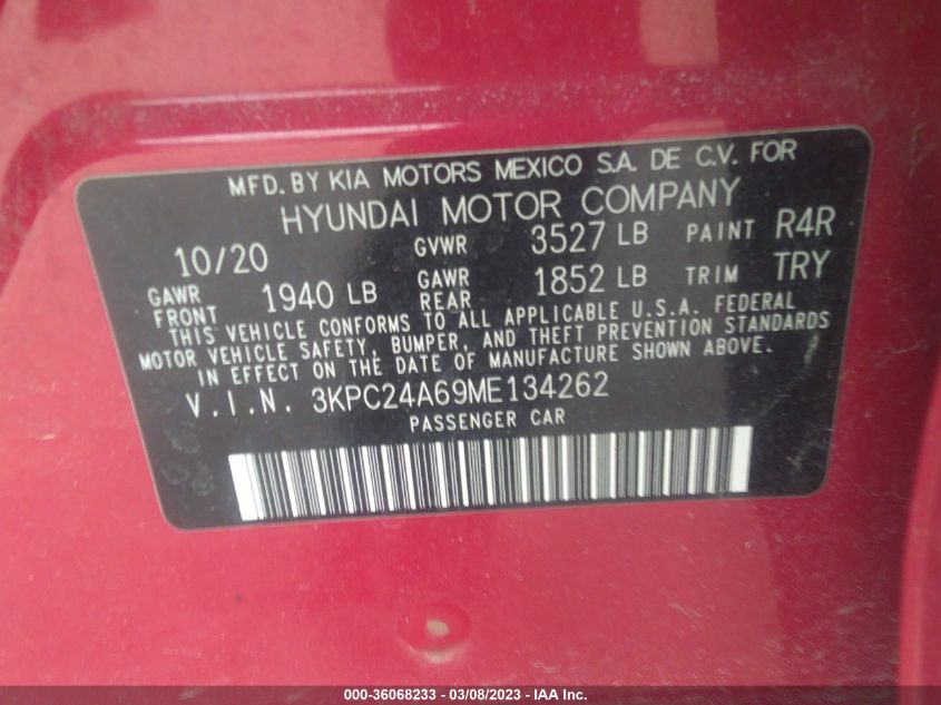2021 HYUNDAI ACCENT SE - 3KPC24A69ME134262