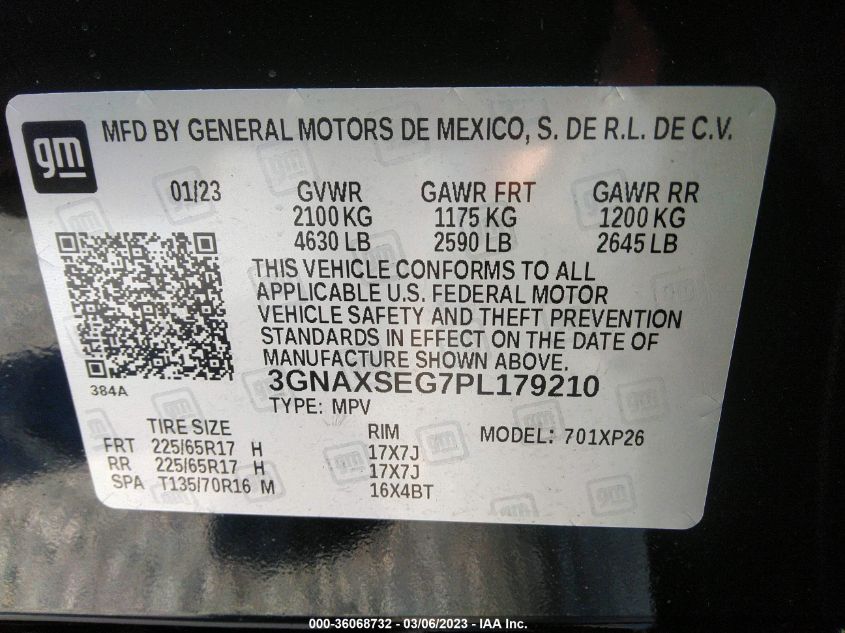 2023 CHEVROLET EQUINOX LS - 3GNAXSEG7PL179210