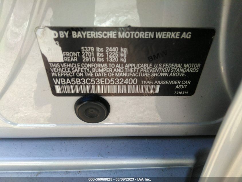 2014 BMW 5 SERIES 535I XDRIVE - WBA5B3C53ED532400