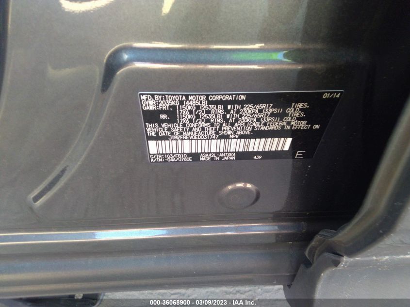 2014 TOYOTA RAV4 LE - JTMZFREV0ED031747