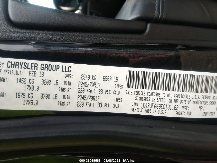 2014 JEEP GRAND CHEROKEE LAREDO - 1C4RJFAG9EC131162