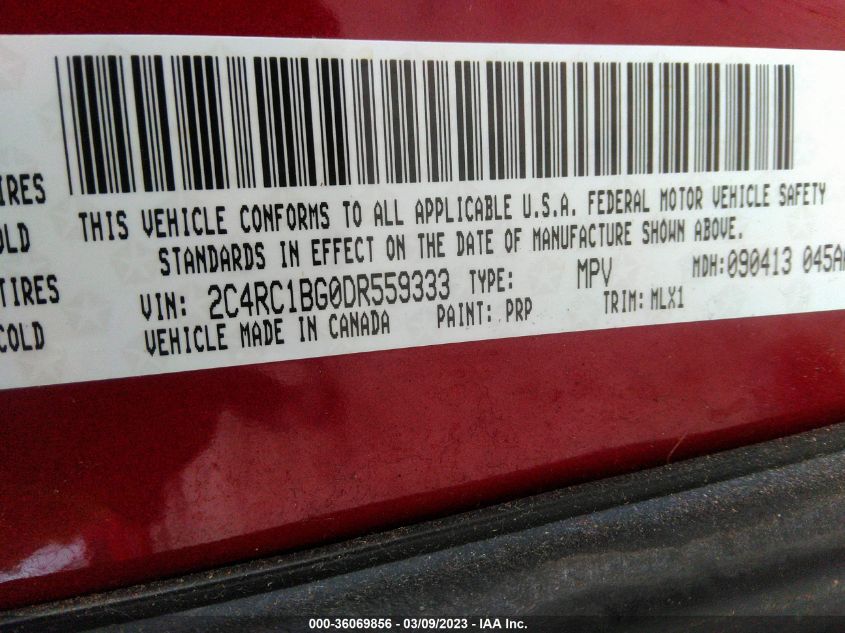 2013 CHRYSLER TOWN & COUNTRY TOURING - 2C4RC1BG0DR559333