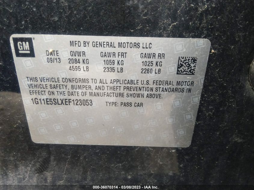2014 CHEVROLET MALIBU LT - 1G11E5SLXEF123053