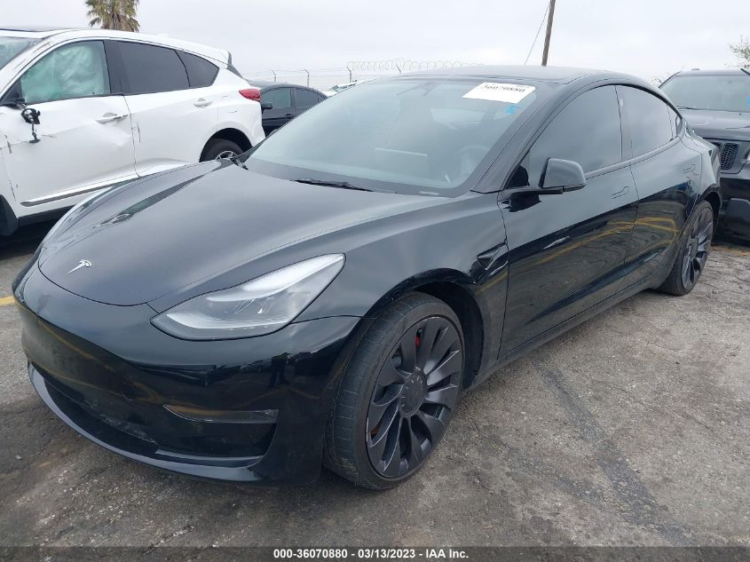2022 TESLA MODEL 3 PERFORMANCE - 5YJ3E1EC6NF177622