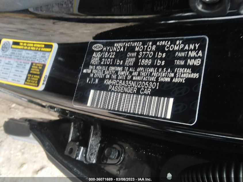 2022 HYUNDAI VENUE SEL - KMHRC8A35NU205301