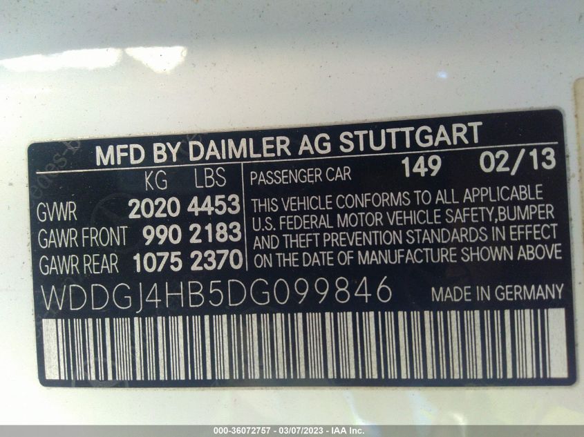 2013 MERCEDES-BENZ C-CLASS C 250 - WDDGJ4HB5DG099846