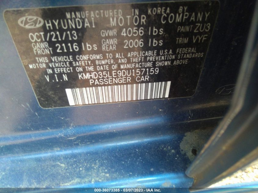 2013 HYUNDAI ELANTRA GT - KMHD35LE9DU157159