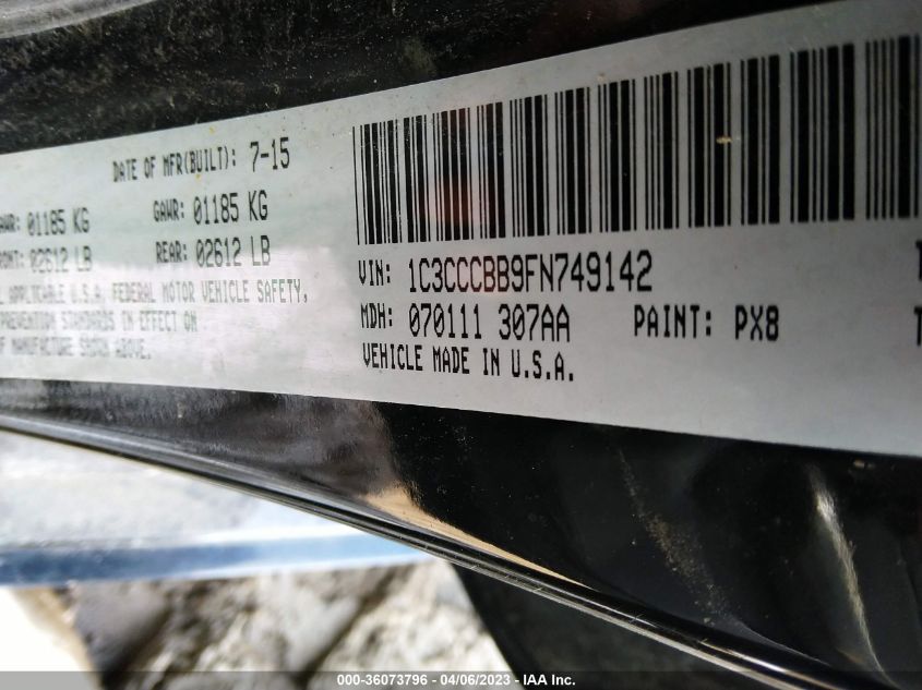 2015 CHRYSLER 200 S - 1C3CCCBB9FN749142