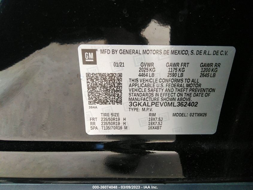 2021 GMC TERRAIN SLT - 3GKALPEV0ML362402