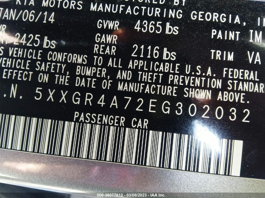 2014 KIA OPTIMA SX - 5XXGR4A72EG302032