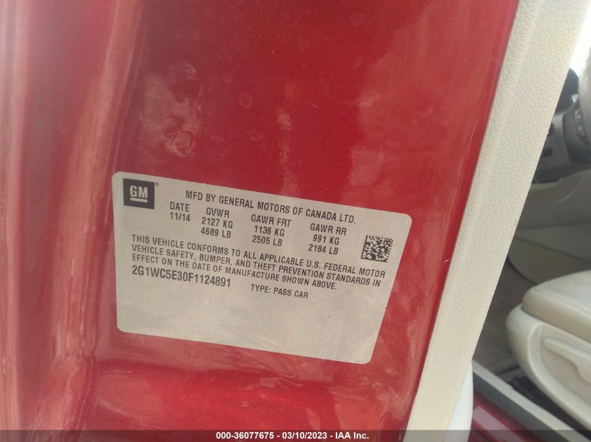 2015 CHEVROLET IMPALA LIMITED LTZ - 2G1WC5E30F1124891