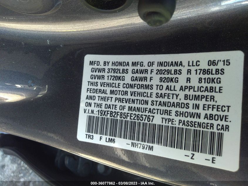 2015 HONDA CIVIC SEDAN EX - 19XFB2F85FE265767